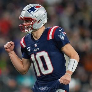 NFL betting predictions Wild Card Round opening line report Drake Maye New England Patriots