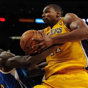 Andrew Bynum of the Los Angeles Lakers