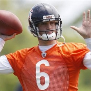 Jay Cutler at practice.