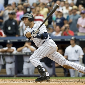 Derek Jeter of the New York Yankees hits No. 3,000