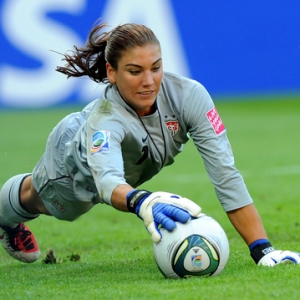 Goalkeeper Hope Solo of team USA