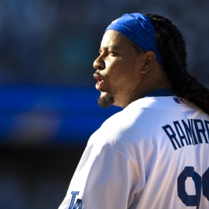 Left fielder Manny Ramirez of the Los Angeles Dodgers.