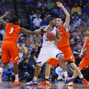 Forward Markieff Morris (21) of the Kansas Jayhawks