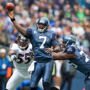 Quarterback Tarvaris Jackson of the Seattle Seahawks 