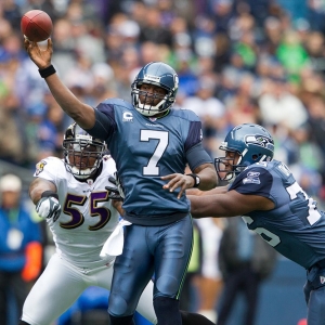 Quarterback Tarvaris Jackson of the Seattle Seahawks