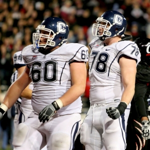 UConn linemen Erik Kuraczea and Zach Hurd