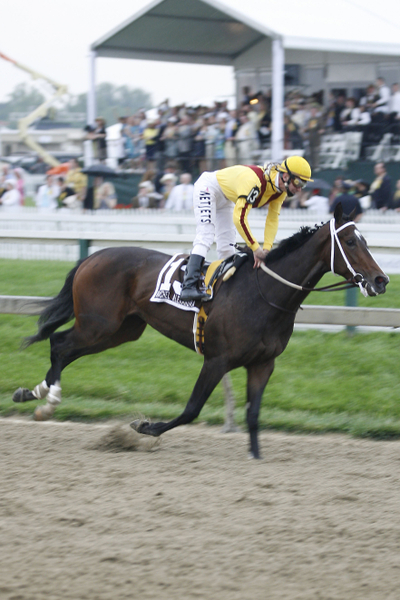 Calvin Borel aboard Rachel Alexandra in the 2009 Preakness.