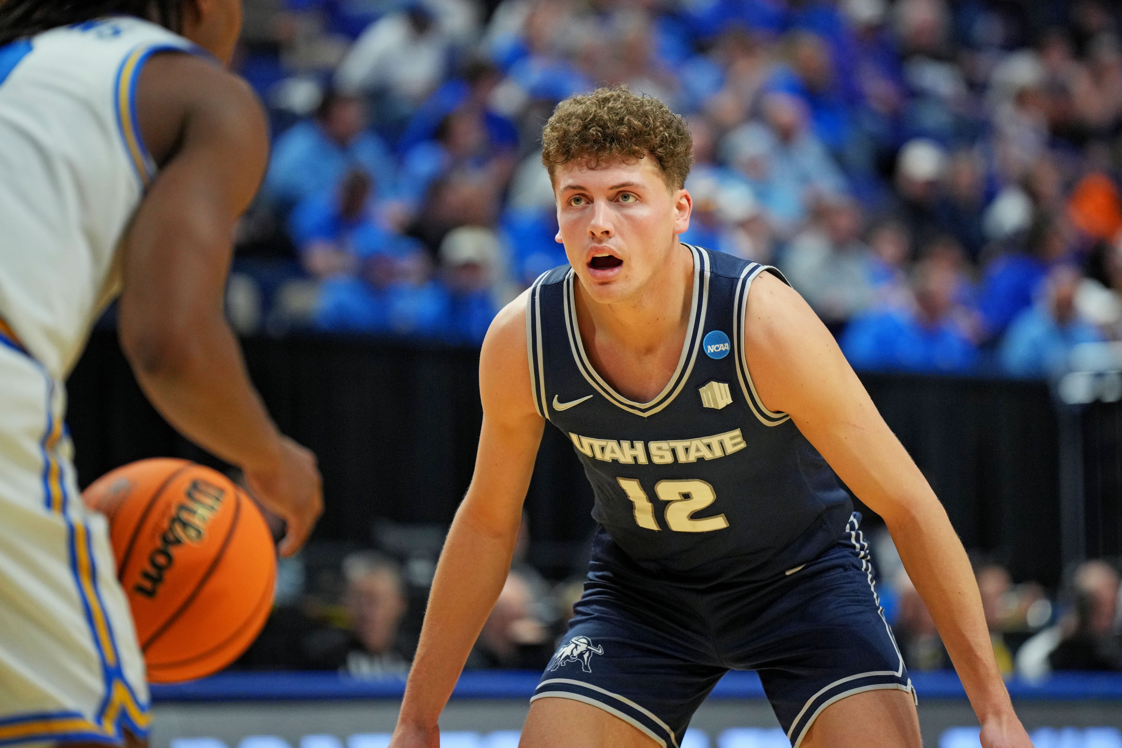 college basketball picks Mason Falslev Utah State Aggies predictions best bet odds