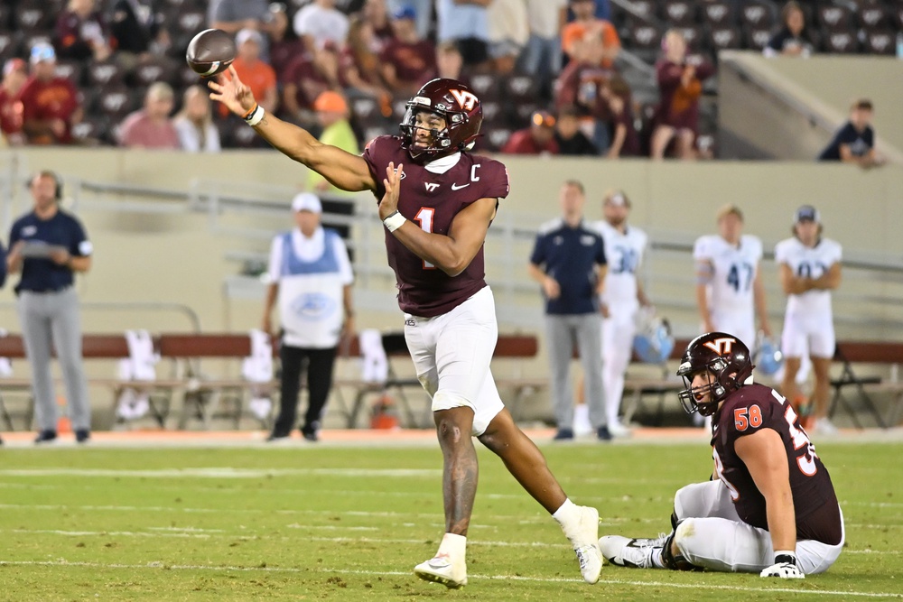 college football picks Kyron Drones Virginia Tech Hokies predictions best bet odds