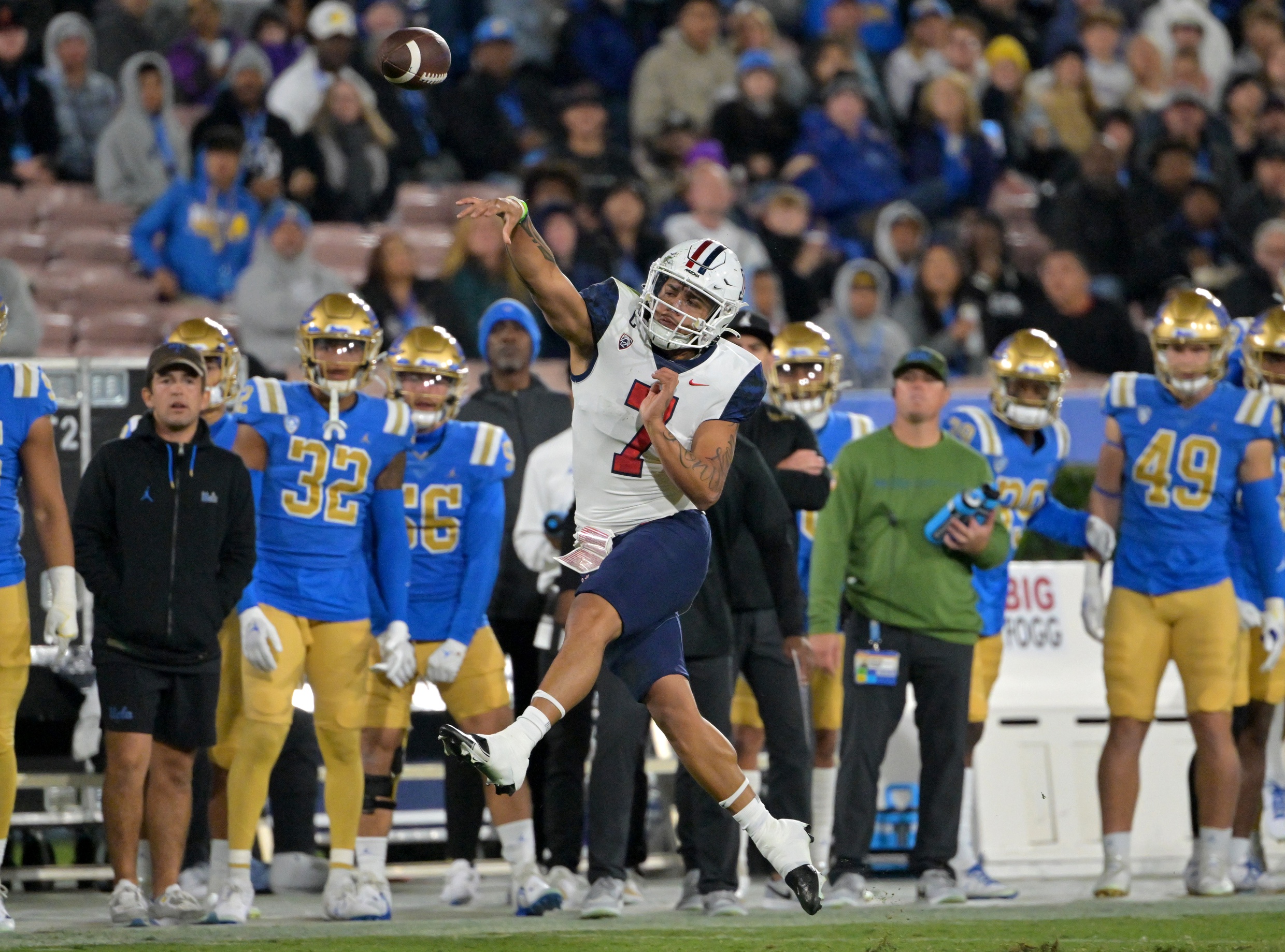 NCAA football predictions Week 12 opening line report Jayden de Laura Arizona Wildcats