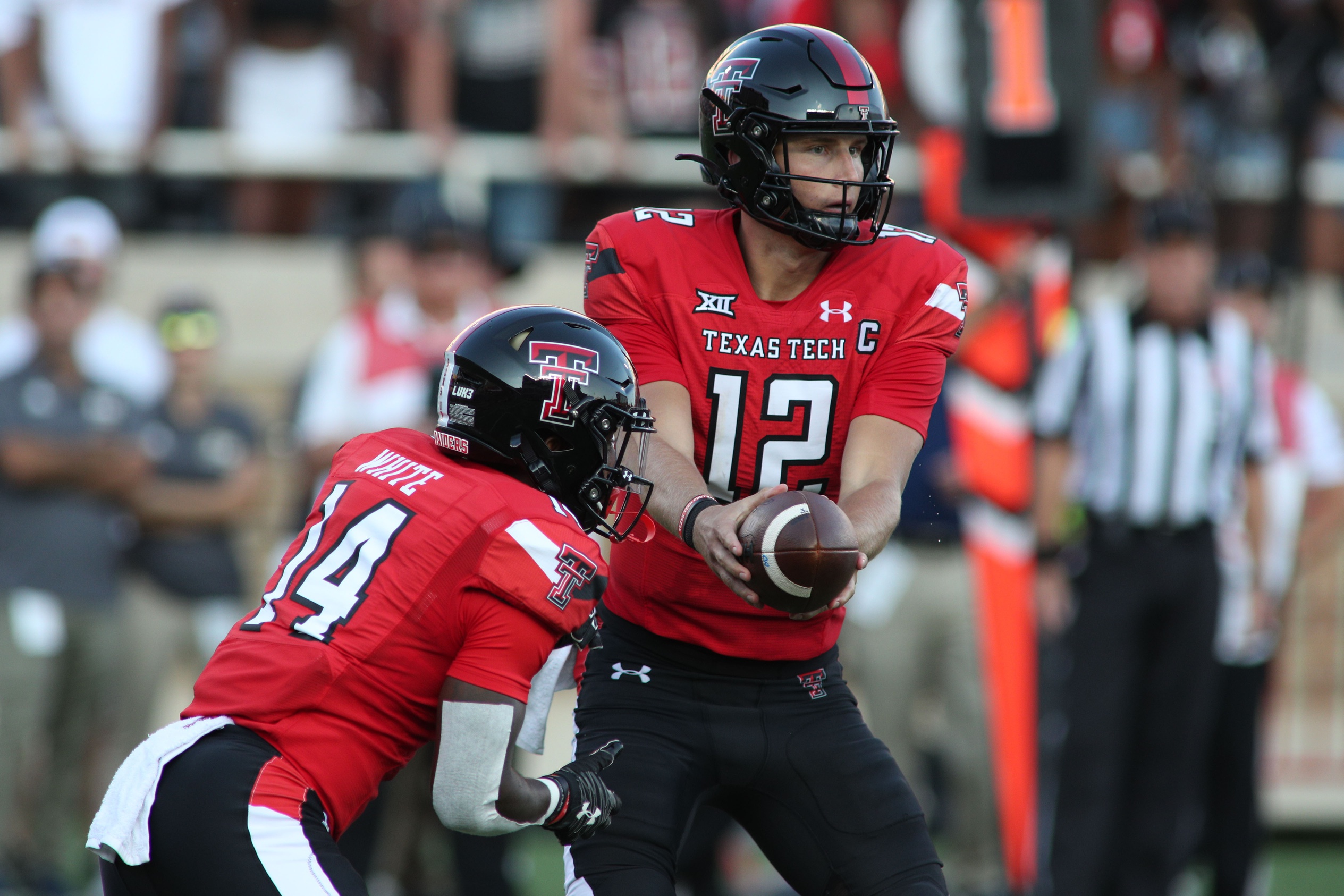 NCAA football predictions Week 5 opening line report Tyler Shough Texas Tech Red Raiders