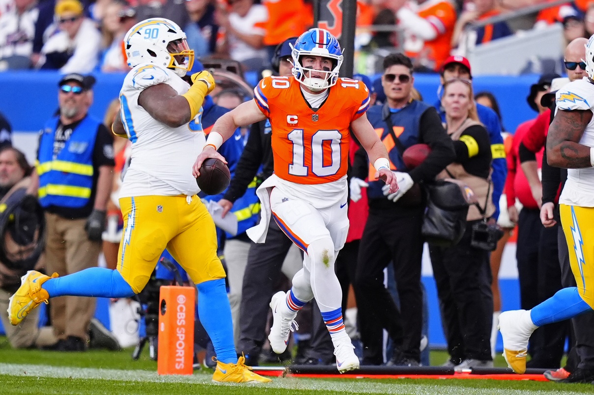 NFL betting predictions divisional round opening line report Bo Nix Denver Broncos