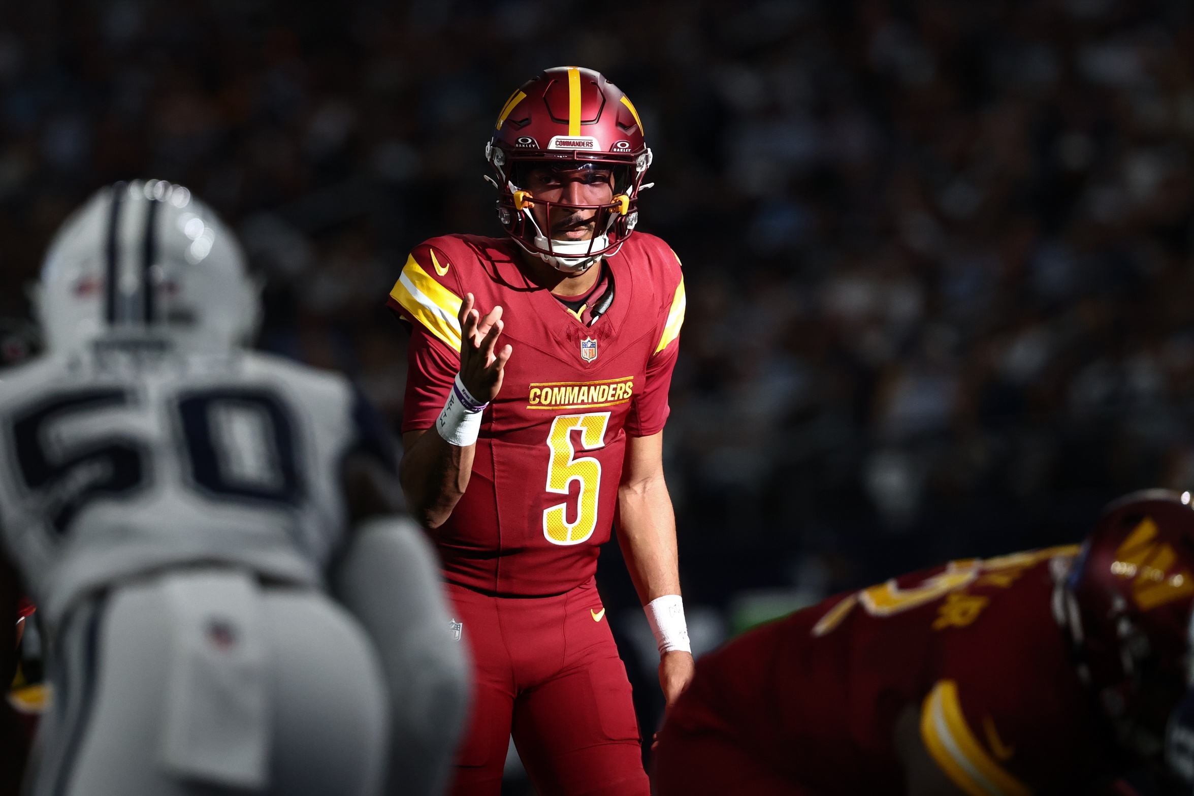 NFL betting predictions Week 9 opening line report Jayden Daniels Washington Commanders