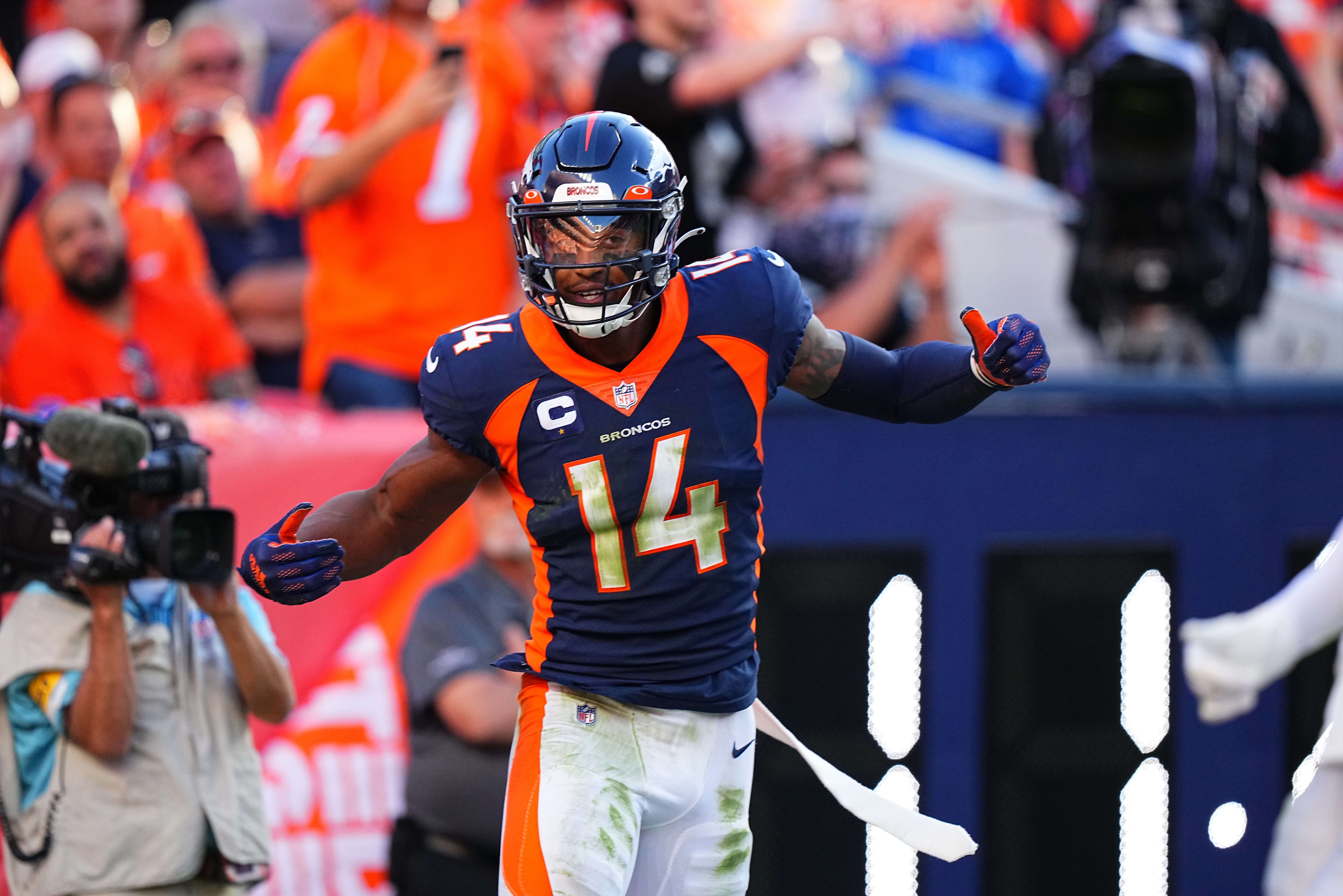 nfl picks Courtland Sutton denver broncos predictions best bet odds