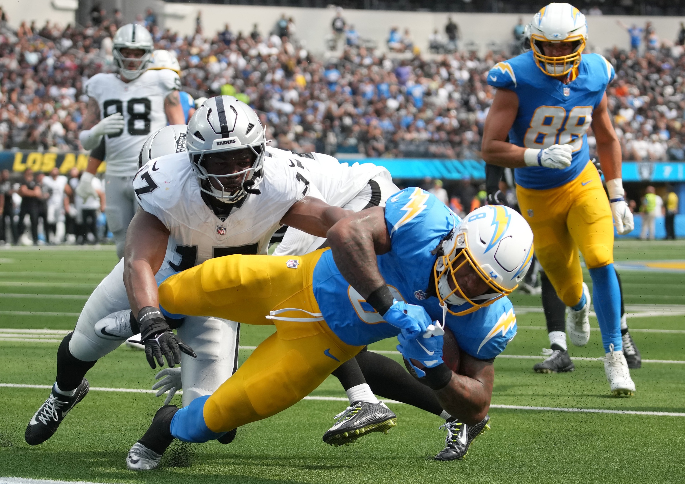 nfl picks Omarion Hampton Los Angeles Chargers predictions best bet odds