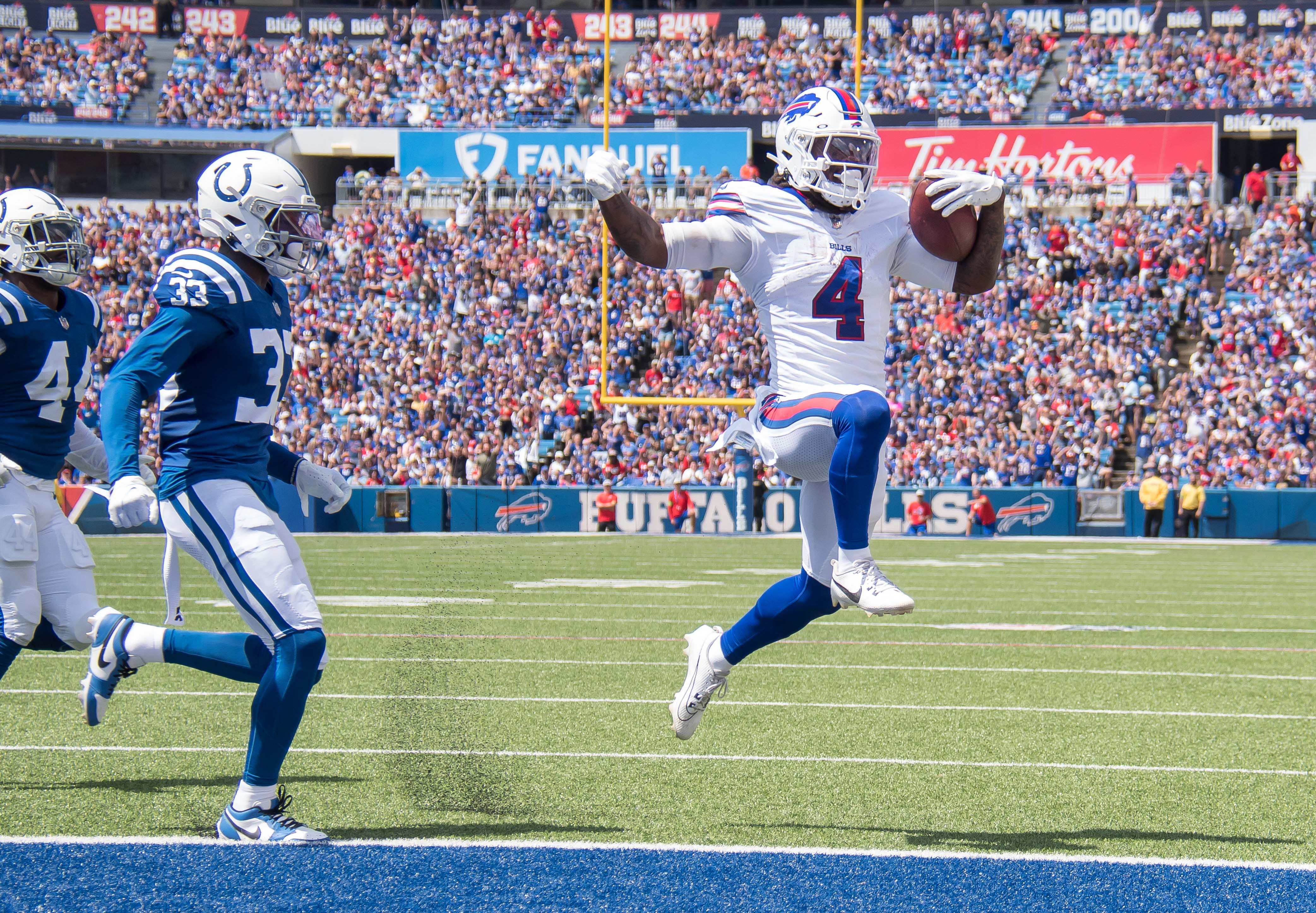 NFL scoring props predictions James Cook Buffalo Bills