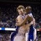 Duke guard Nolan Smith (2) celebrates with Duke forward Kyle Singler