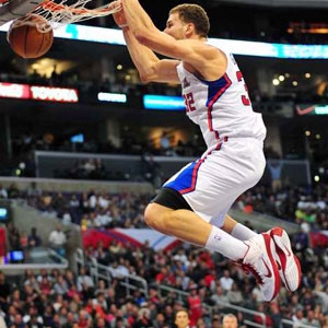 Blake Griffin dunks for the Los Angeles Clippers. 