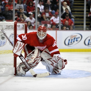 Chris Osgood hopes to lead his team to a Game 7 win over Anaheim on Thursday.