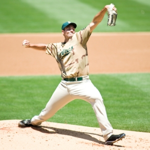 Chris Young, a pitcher, is leading the San Diego Padres in batting average this season.