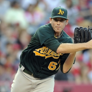 Oakland Athletics pitcher Dan Straily