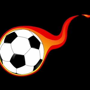 flaming soccer ball.