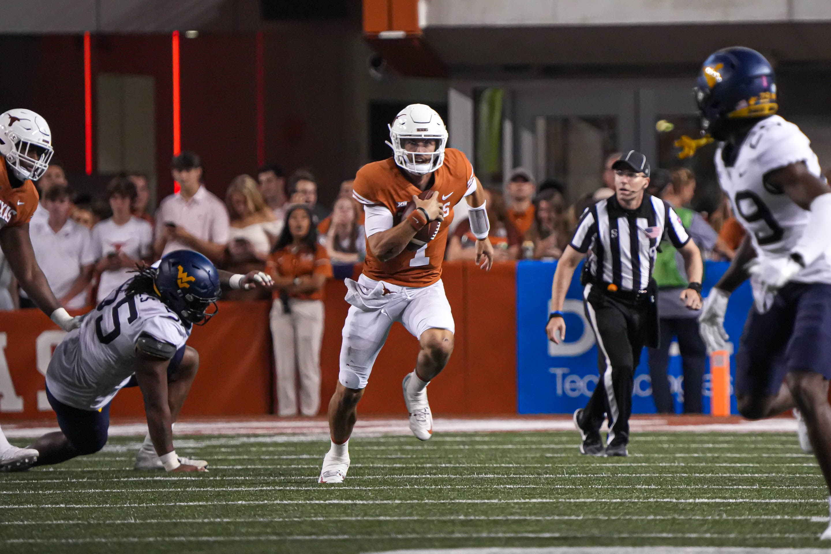 NCAA football predictions Week 7 opening line report Hudson Card Texas Longhorns