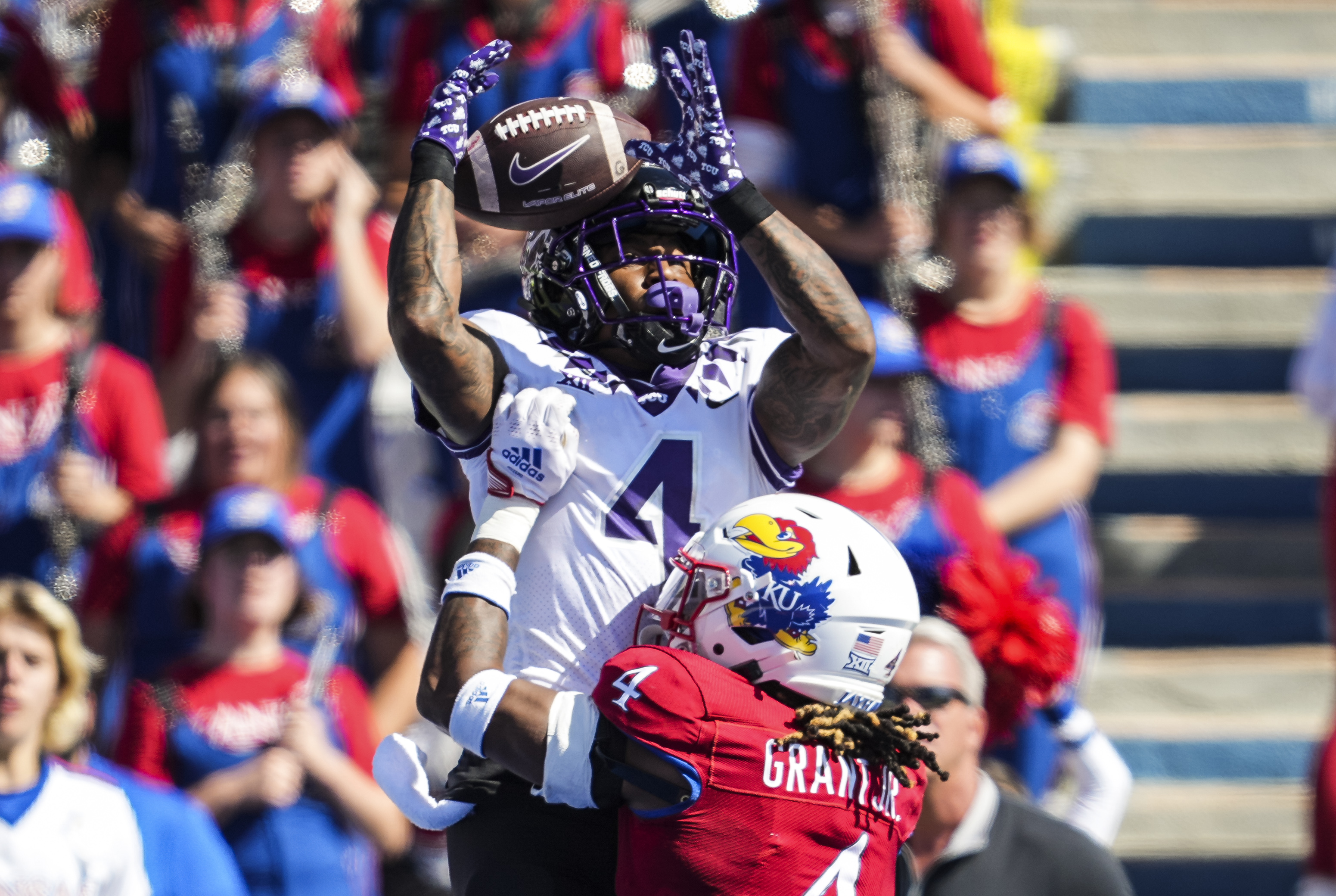 NCAA football predictions Week 8 opening line report Taye Barber TCU Horned Frogs
