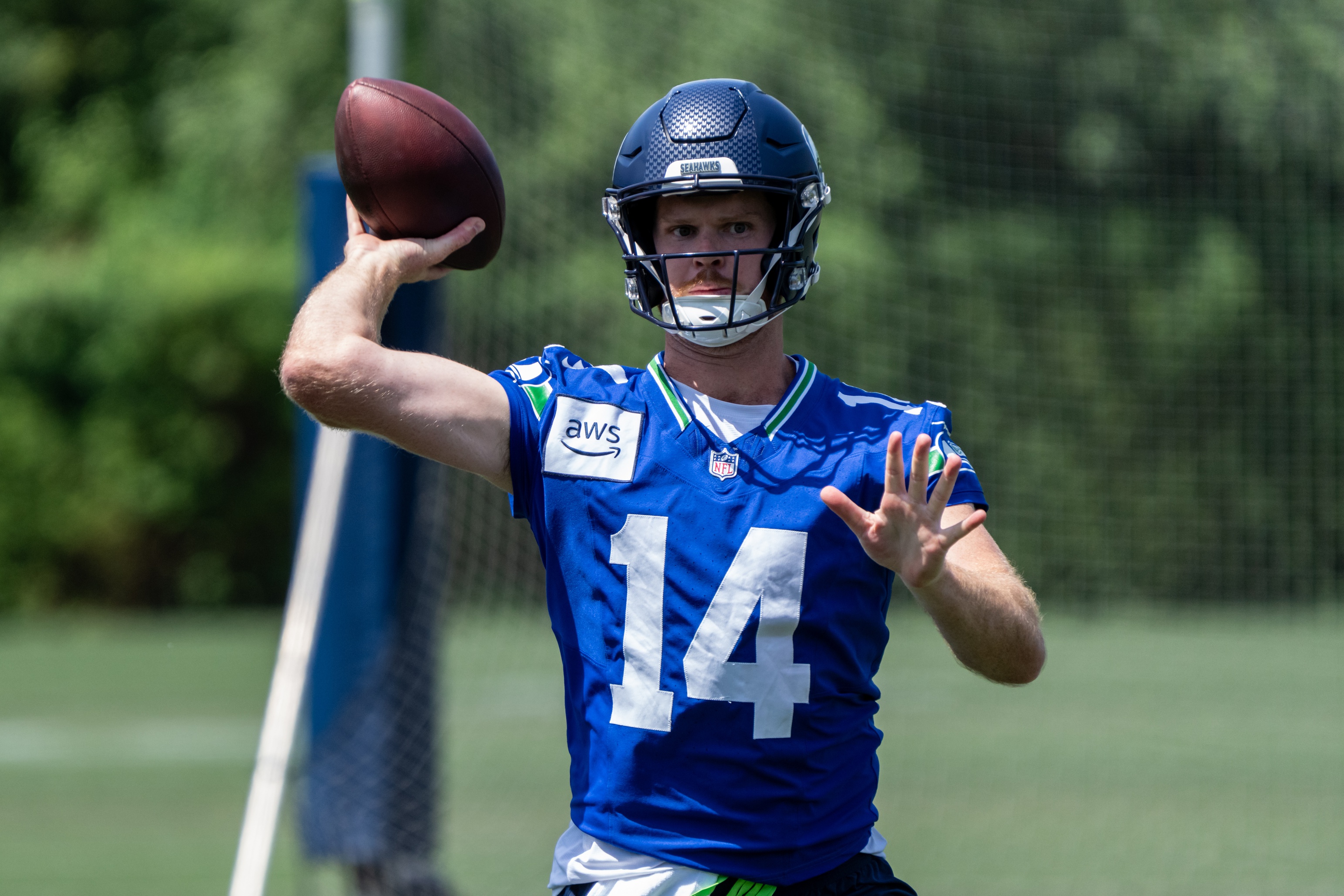 Seattle Seahawks season win total picks Sam Darnold