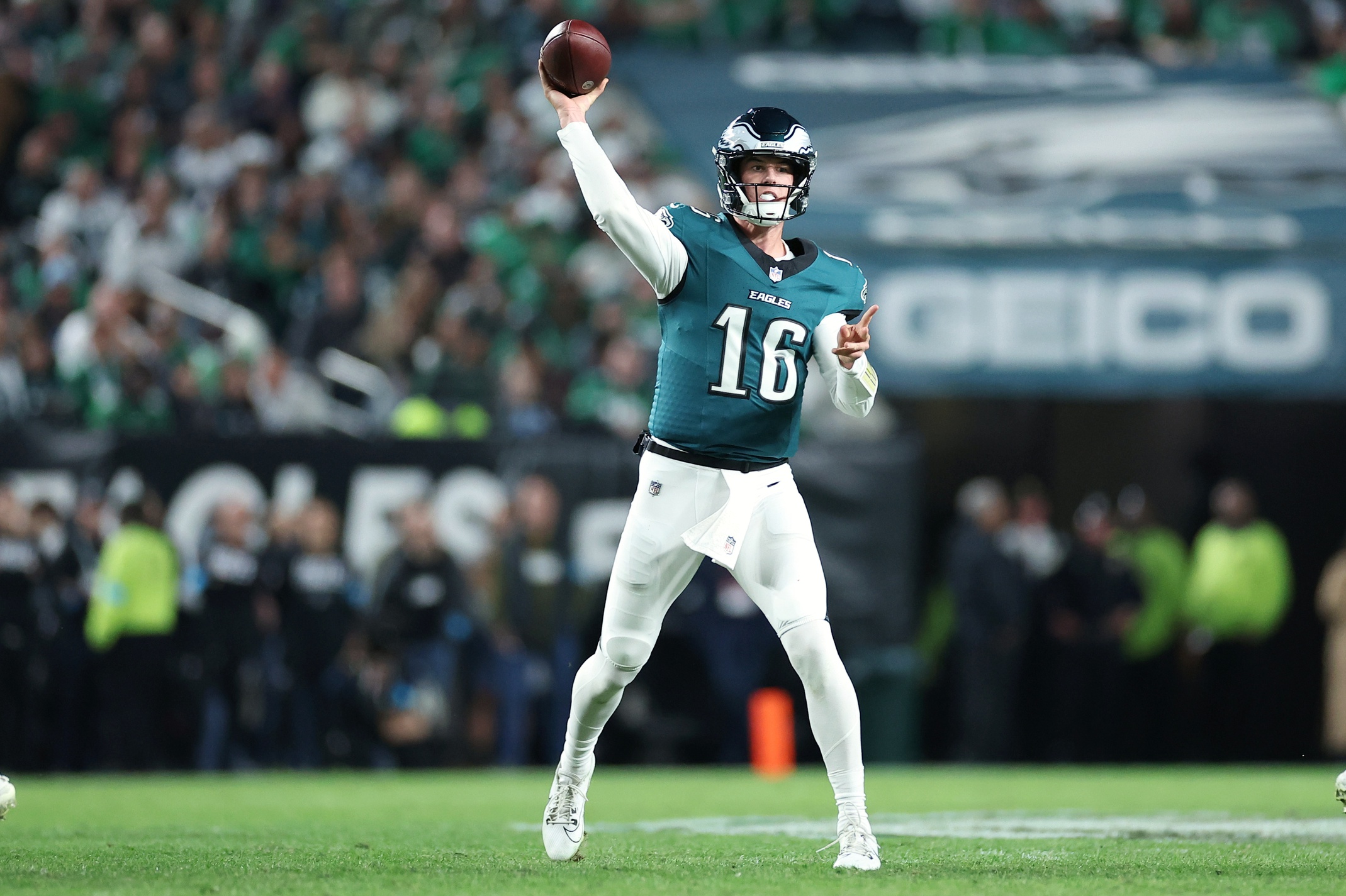 Sunday Night Football picks for Philadelphia Eagles vs Washington Commanders Tanner McKee 
