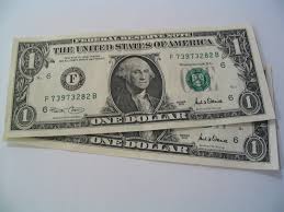 two one dollar bills